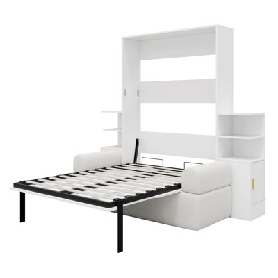 Wall Murphy Bed With Sofa And Storage Cabinets, Bed Frame For Home, Guest Room