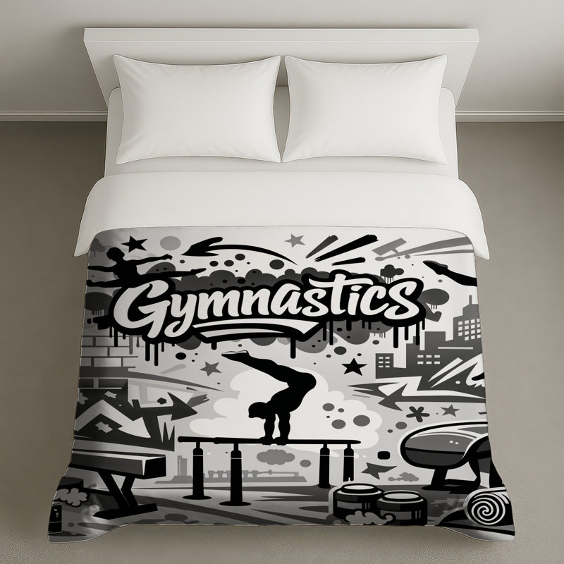 Housses de couette noires et blanches, Lit simple