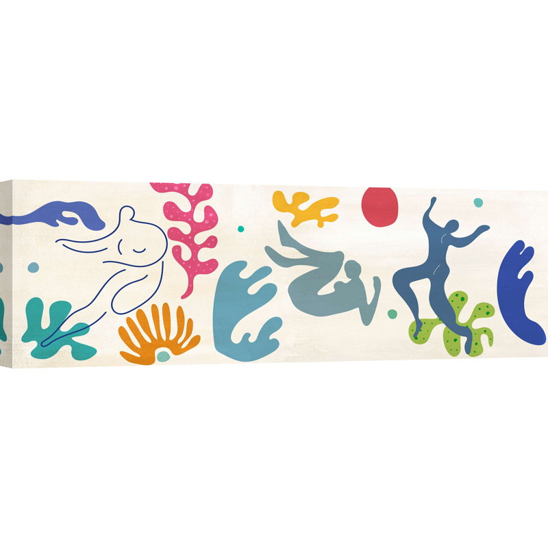 Playing In The Waves - Wrapped Canvas Print, 40cm H x 120cm W x 4cm D