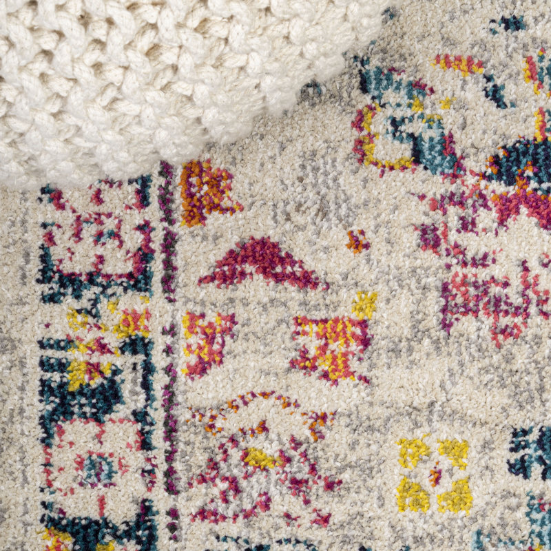 Modern Persian Boho Floral Beige/Multi Rug, Runner 2'3" x 8'