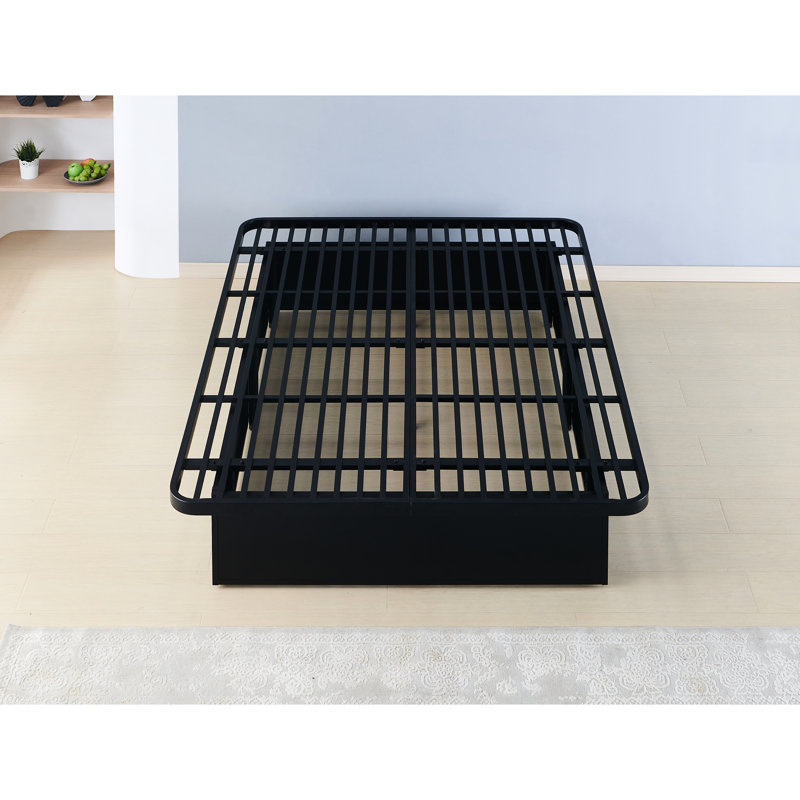 Black Metal Queen Size Bed Frame, 16 Inches High, Bedroom Choice For A Sophisticated
