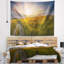Paysage, coucher de soleil dans le champ de grain, tapisserie panoramique-28494545