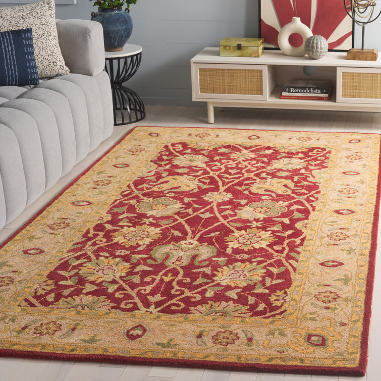 Dunbar Oriental Handmade Tufted Wool Rust Area Rug