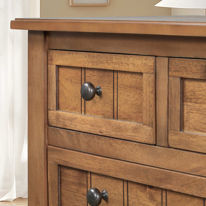 Console Table With 3 Drawers And Bottom Shelf, Natural Wood
