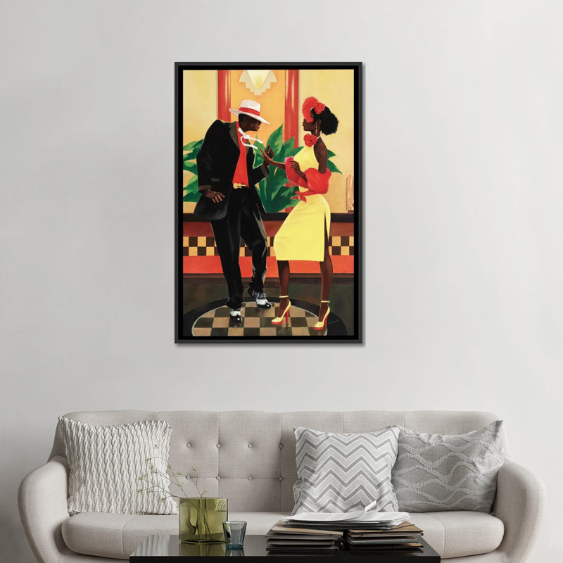 «Night Out II», impression sur toile, H 48 po x l 32 po x P 1,5 po, Toile avec cadre noir, Pas de tapis