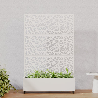 Lit de jardin surélevé en métal avec treillis et panneau de jardin H 72 po x l 47 po x P 16 po