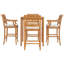 Ensemble bistro 5 pièces avec table de bar 35 po et 4 tabourets avec accoudoirs