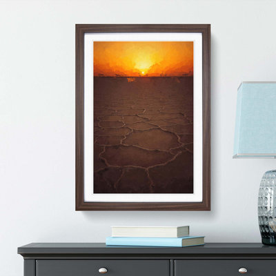 Sunset over a Salt Lake in Iran in Abstract - Picture Frame Graphic Art Print