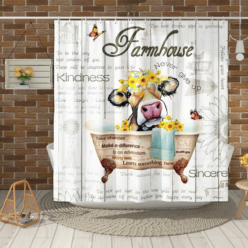 Ensemble de rideau de douche en polyester 13 pièces + crochets Viresh