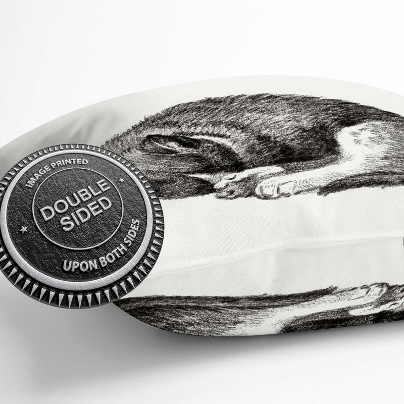 Curled Cat Square Throw Cushion, 40cm H x 40cm W x 15cm D