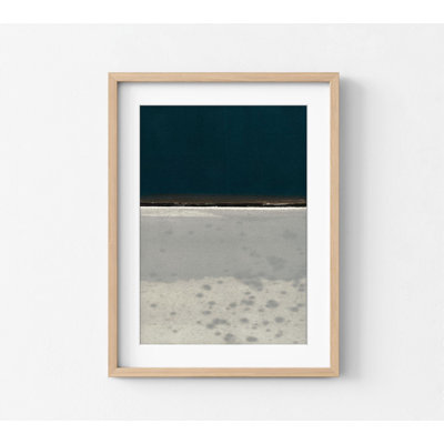«Blue and Grey Horizon Extra Large Wall Art Abstract», impression encadrée de paysage abstrait, reproduction d'art encadrée abstraite surdimensionnée