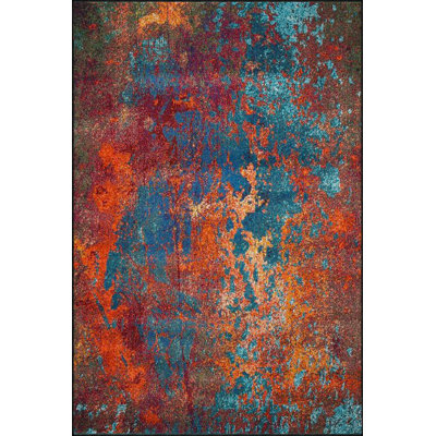  Pastel Pattern Woven Base Machine Washable Rug