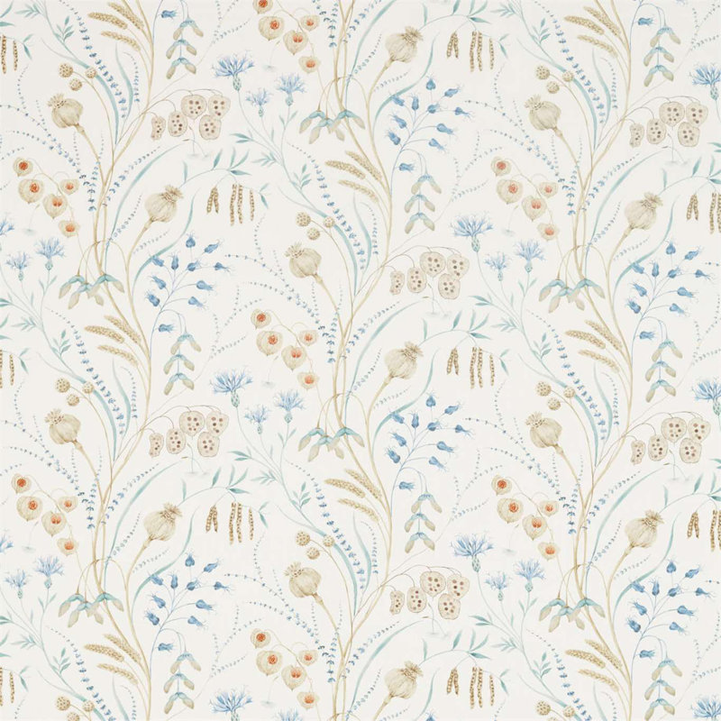 Summer Harvest Fabric, Cornflower/Wheat