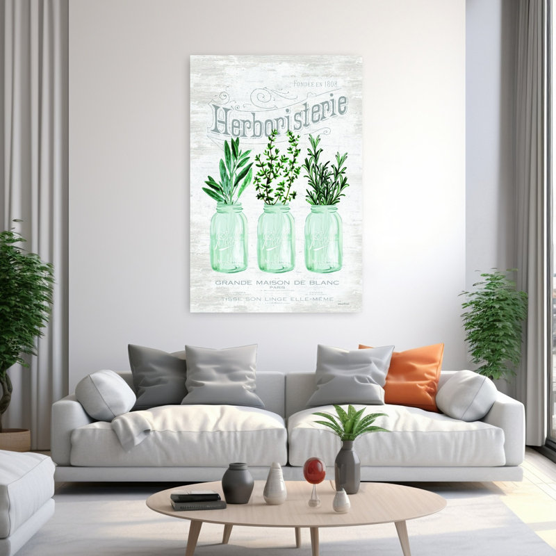 Charming Kitchen Herbs Spring Art, 60" H x 40" W