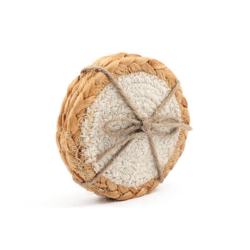 Jute Round 4 Piece Coaster Set