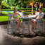 Durable Grey Hdpe Patio Bar Set, Modern Bistro Design For Balcony Entertaining