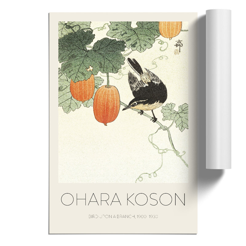Bird upon a Branch Print by Ohara Koson - Frameless Print, 42cm H x 30cm W x 0.1cm D