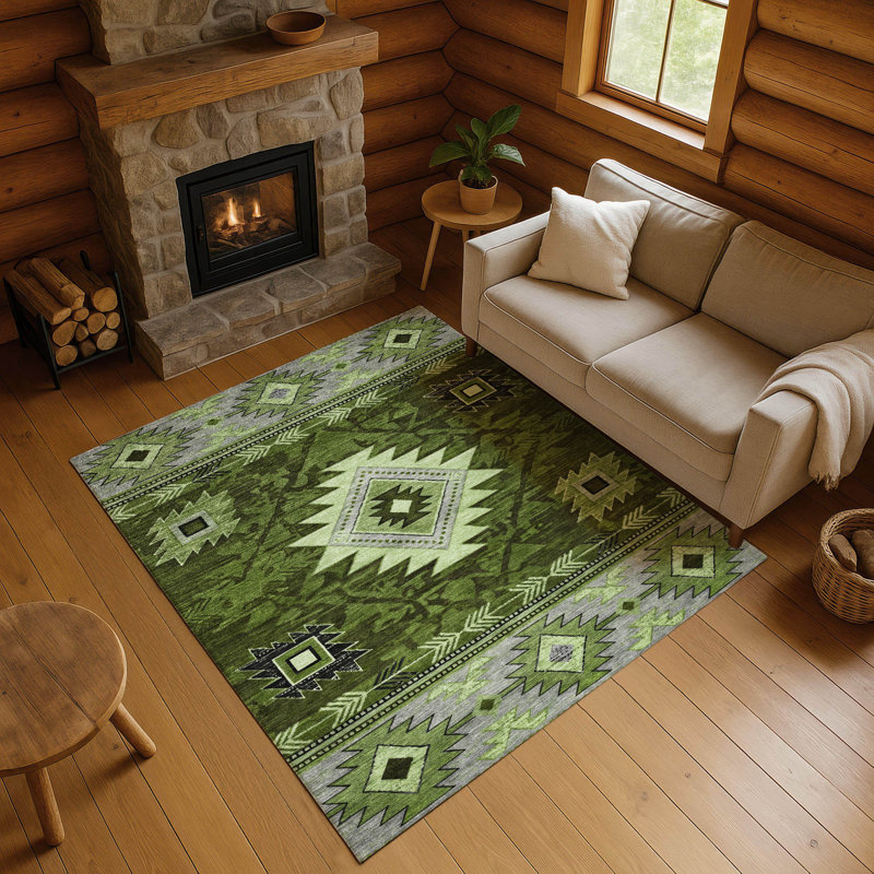 Premium Machine Washable Lubbers AMF1754 Tribal Rug, Rectangle 10' x 14'
