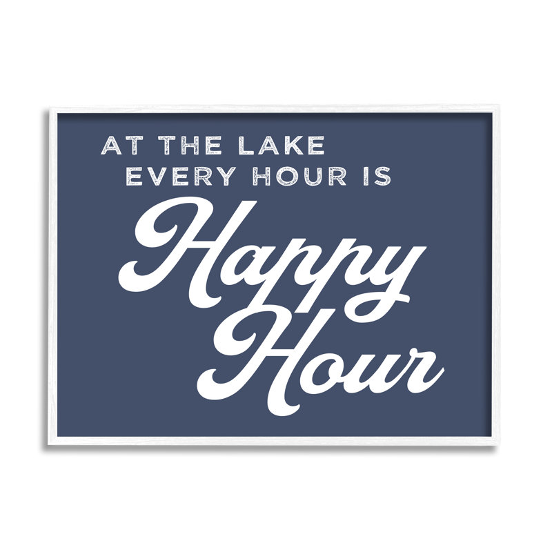 Panneau nautique Ever Hour, H 14 po x l 14 po x P 1,5 po, Giclée encadrée blanc bord de mer