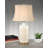 Ferrara 29 in. Ivory and Satin Antique Brass Table Lamp