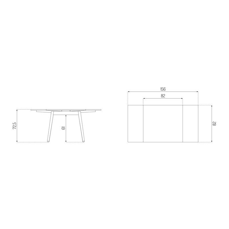 C35A Square Dining Table, Olive Green