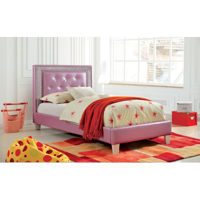 Lit plateforme rembourré en similicuir Chapman, Simple, Blanc