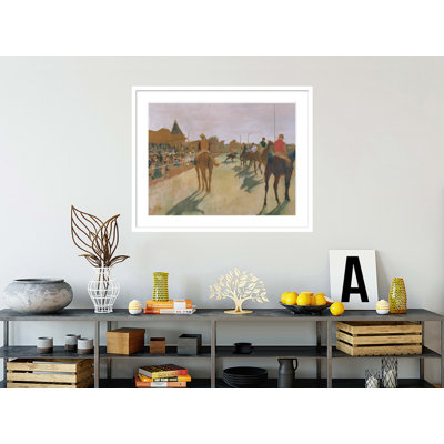 «The Parade or Race Horses in the Stands» par Edgar Degas, impression giclée encadrée