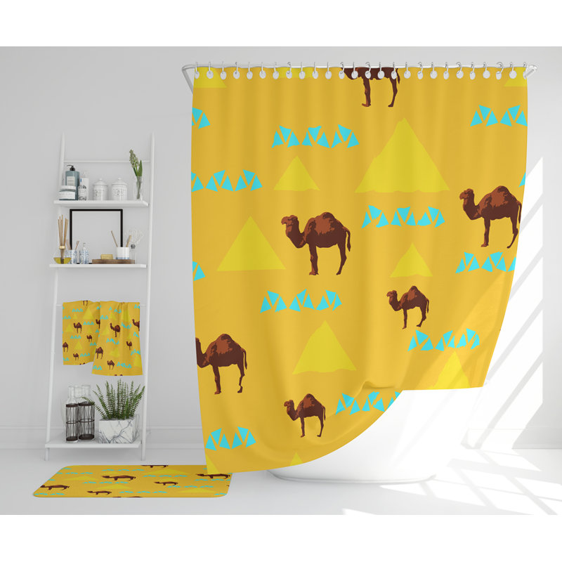 Natae Polyester Shower Curtain Set