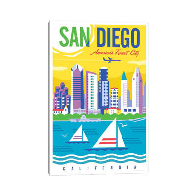 San Diego Travel 1 Piece Wall Art on Canvas