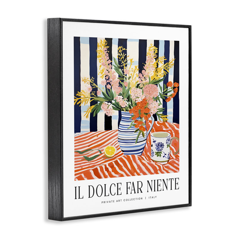 «Classic Italian Bouquet», estampe numérique, lettrée et doublée, H 14 po x l 11 po, Giclée encadrée noir minuit