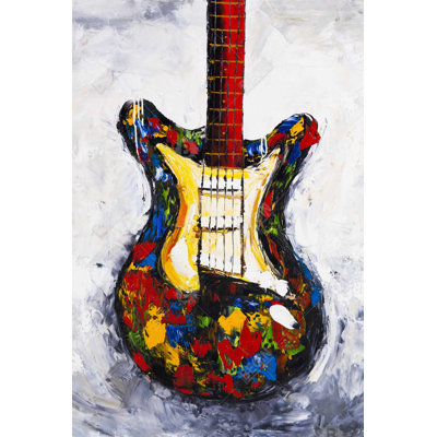 "Guitare colorée" sur toile