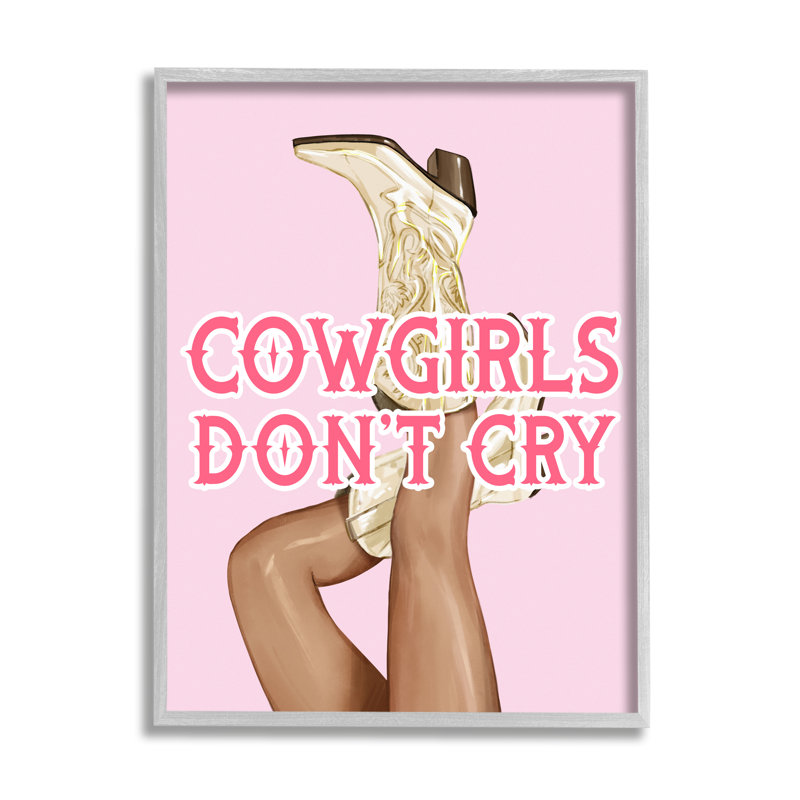 Cowboys Don't Cry Expression par Ziwei Li, H 14 po x l 11 po x P 1,5 po, Estampe numérique Farmhouse