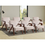 Chaise d'appoint moderne 30,5 po avec accoudoirs souples et pieds en bois massif (ensemble de 7)