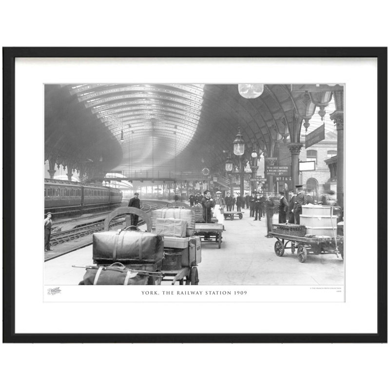 York, The Railway Station 1909 by Francis Frith - Single Picture Frame Print, 28cm H x 36cm W x 2.3cm D