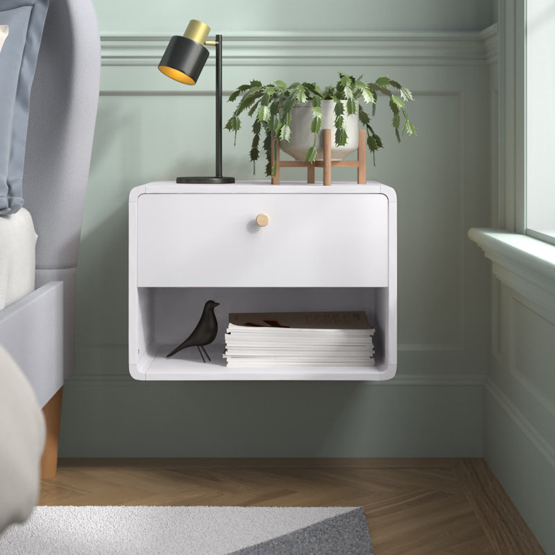 Camryn 51cm W Bedside Table, White
