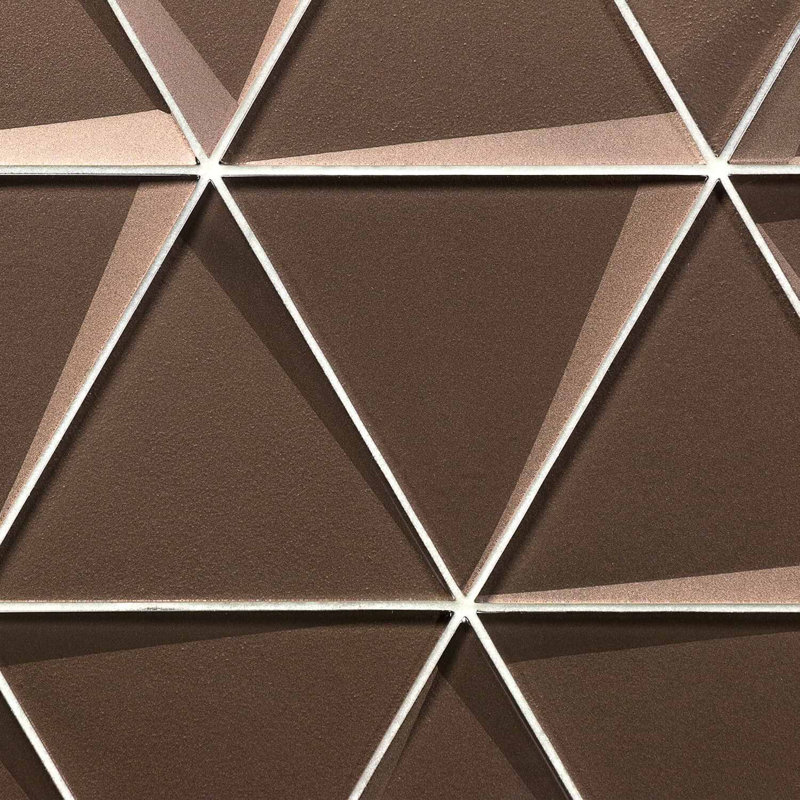 Remington 6” Triangle 3D Glass Mosaic Tile, Bronze