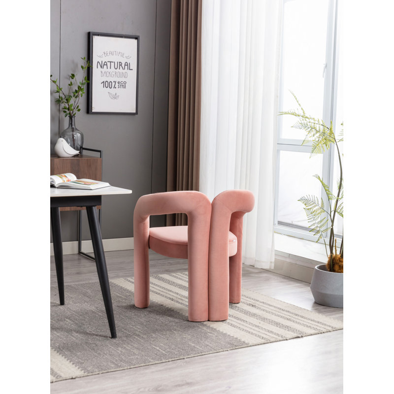 Keyt 16.54'' H Upholstered Armchair, Pink Velvet, 27.95" H x 25.2" W x 19.88" D