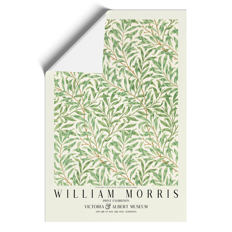 Willow Bough With Border by William Morris - No Frame Painting, 42cm H x 30cm W x 0.1cm D