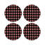 Xmas Ornament Black Vegan Leather Round Coasters-1669809437
