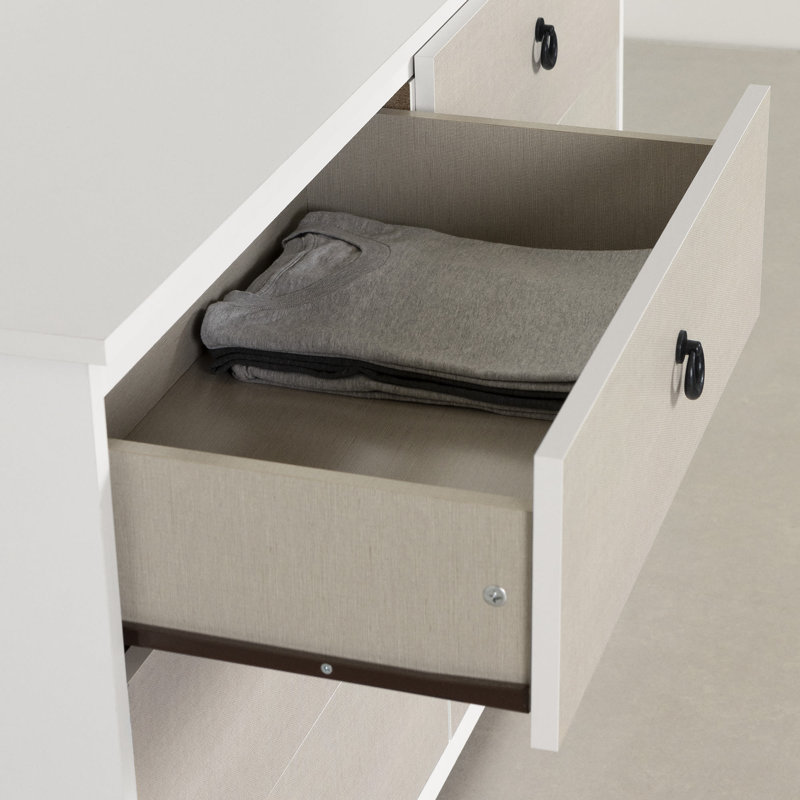 Plenny White and Blue 6-Drawer Double Dresser