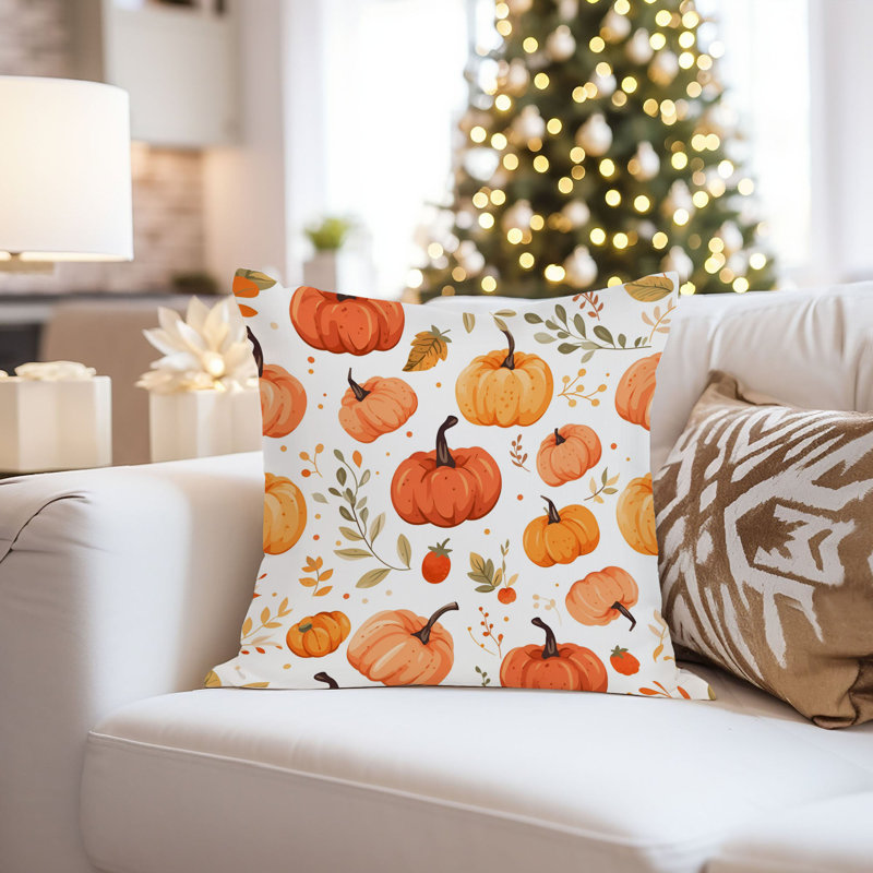 Holiday Fall Thanksgiving Pattern VII Pumpkins, 20"H x 20"W