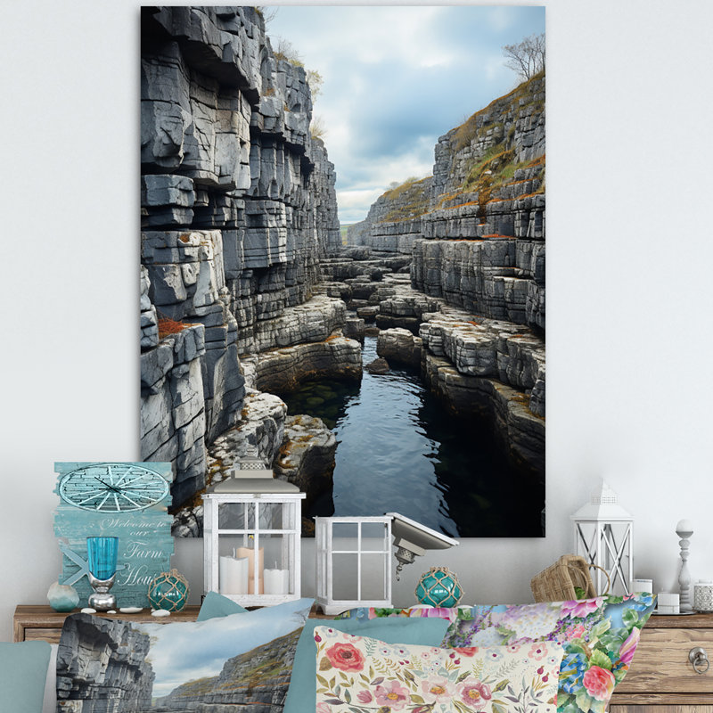 «Ireland the Burren Clif II», reproduction sur toile, H 32 po x l 16 po x P 1 po, Toile tendue