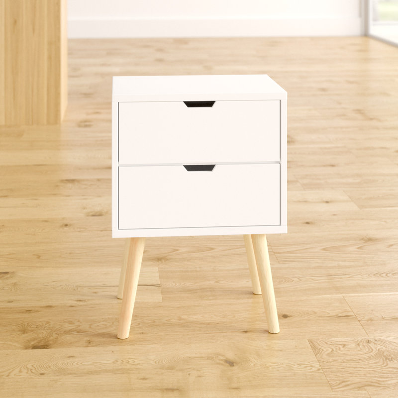 Lalani 40cm W Bedside Table, White