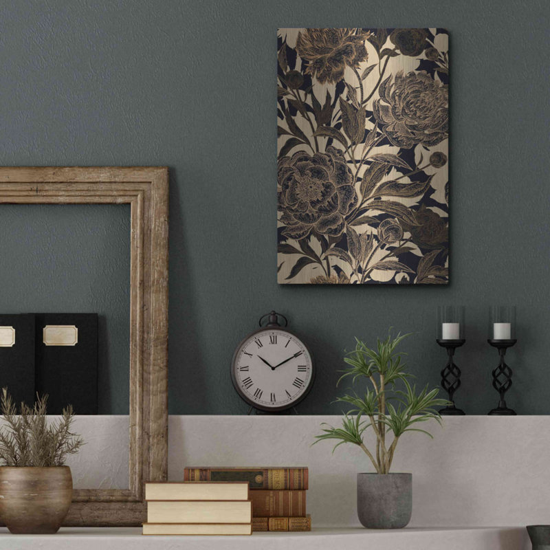 Golden Golden II par Incado - peinture sur métal sans cadre, H 16 po x l 12 po x P 0,13 po