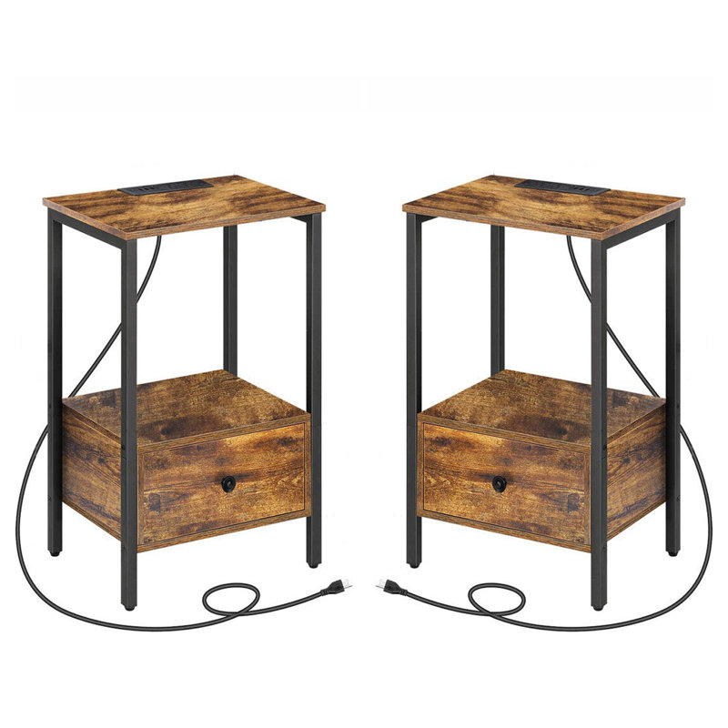 Ensemble de tables de bout Frame avec rangement et prises intégrées