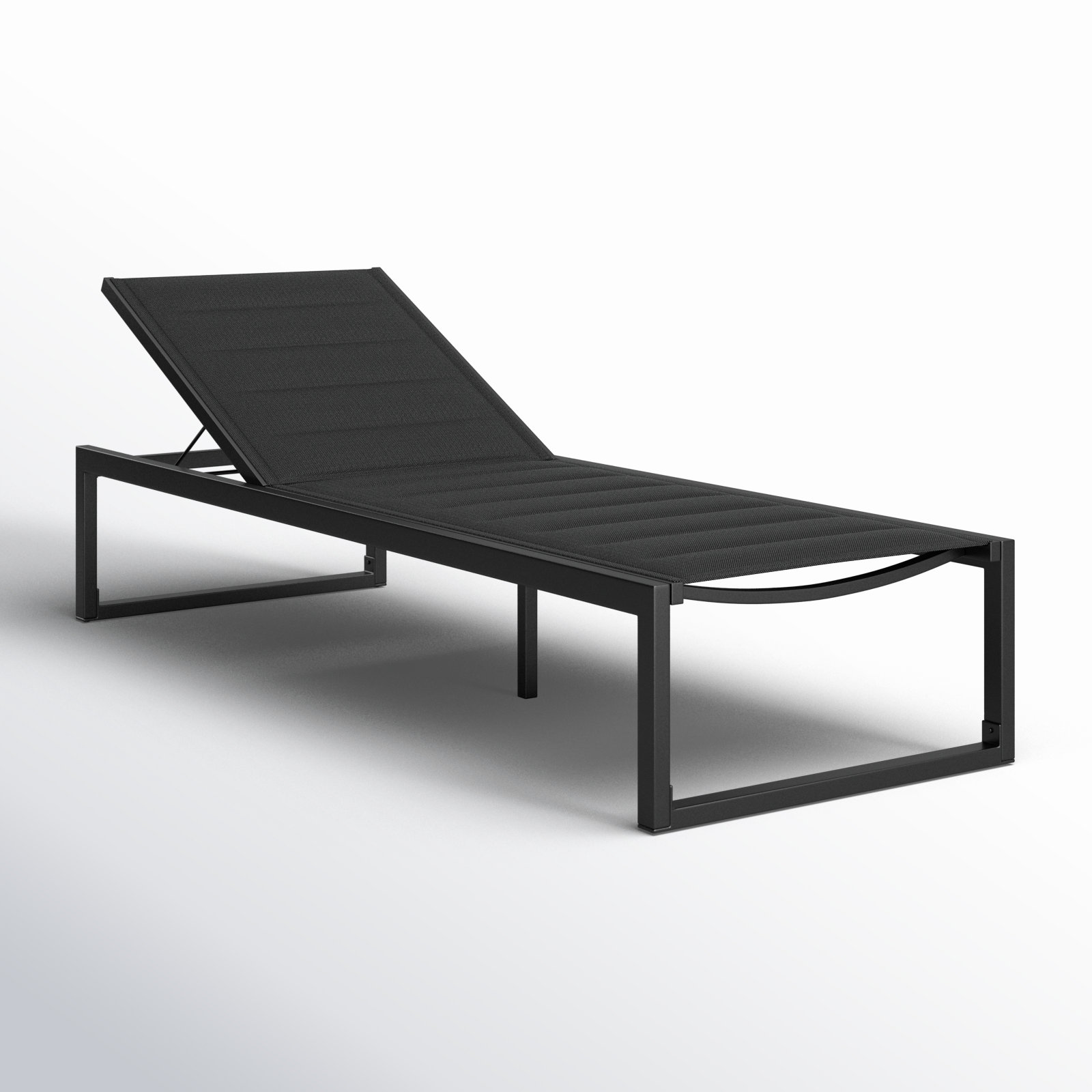 Armando 30" Patio Chaise Lounge, Black