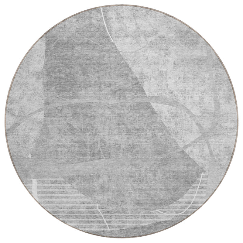 Tapis d'entrée / extérieur antidérapant Cecelio, Rond 8 pi