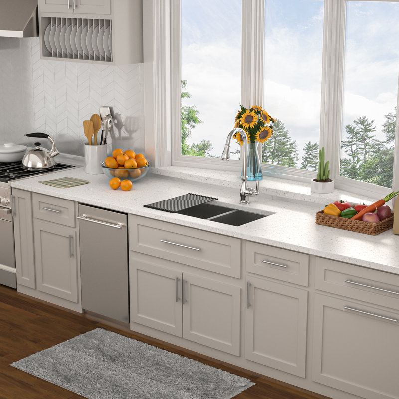 Évier de cuisine de ferme encastrable avec accessoires L 33 po x l 19 po