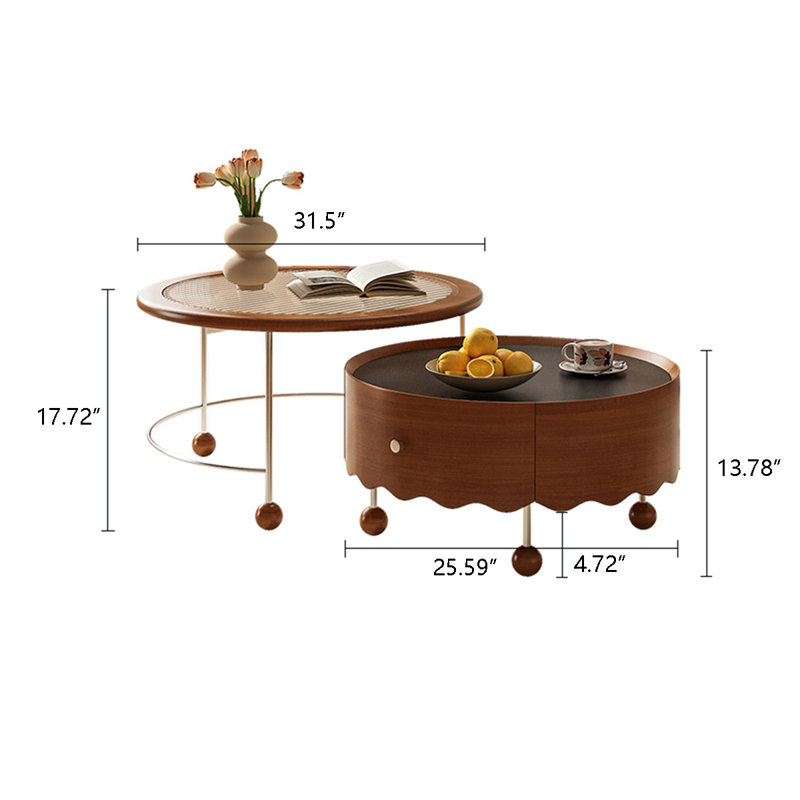 Ensemble de tables basses 25,59 "Retro