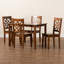 Ensemble de salle à manger 5 pièces Annorah en bois fini noyer brun, H 37,4 po x l 17,9 po x P 19,9 po-791202033-692721989-791202032